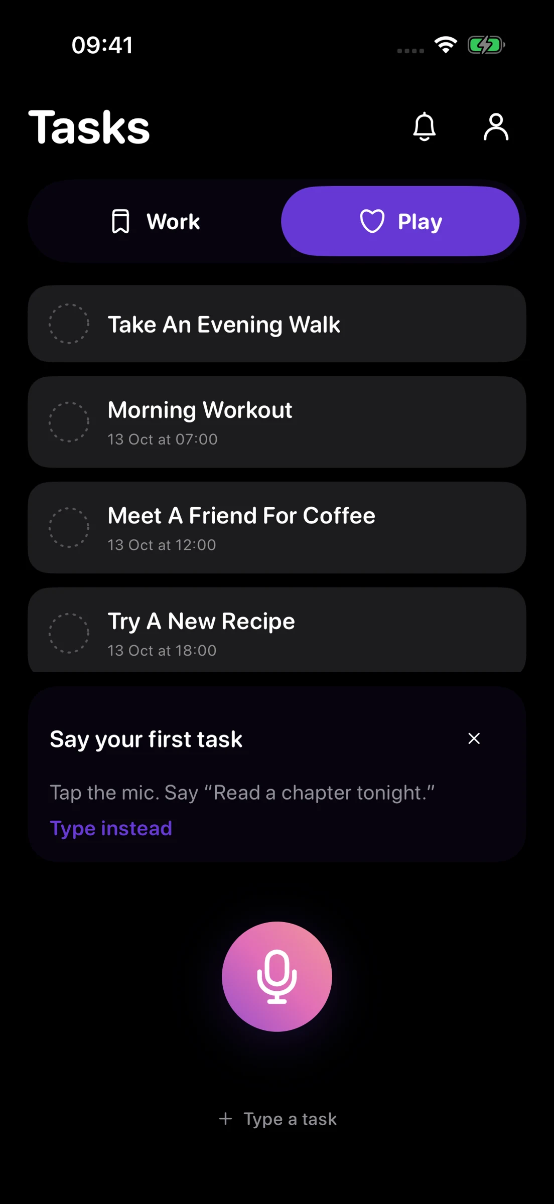 Genuine Sana iPhone Play screen.